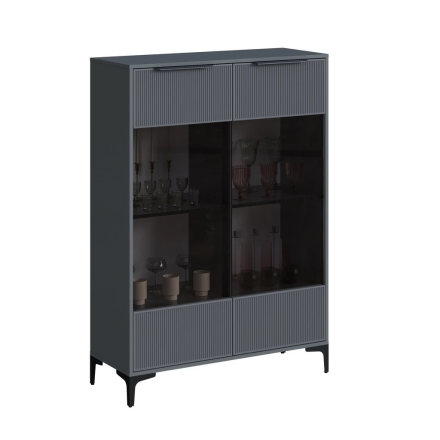 Шкаф со стеклом Кимберли, Графит 