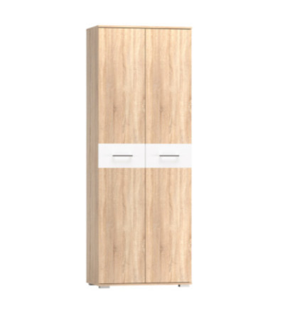 Шкаф 2-х створчатый Бьянка, Сонома / Белый глянец 